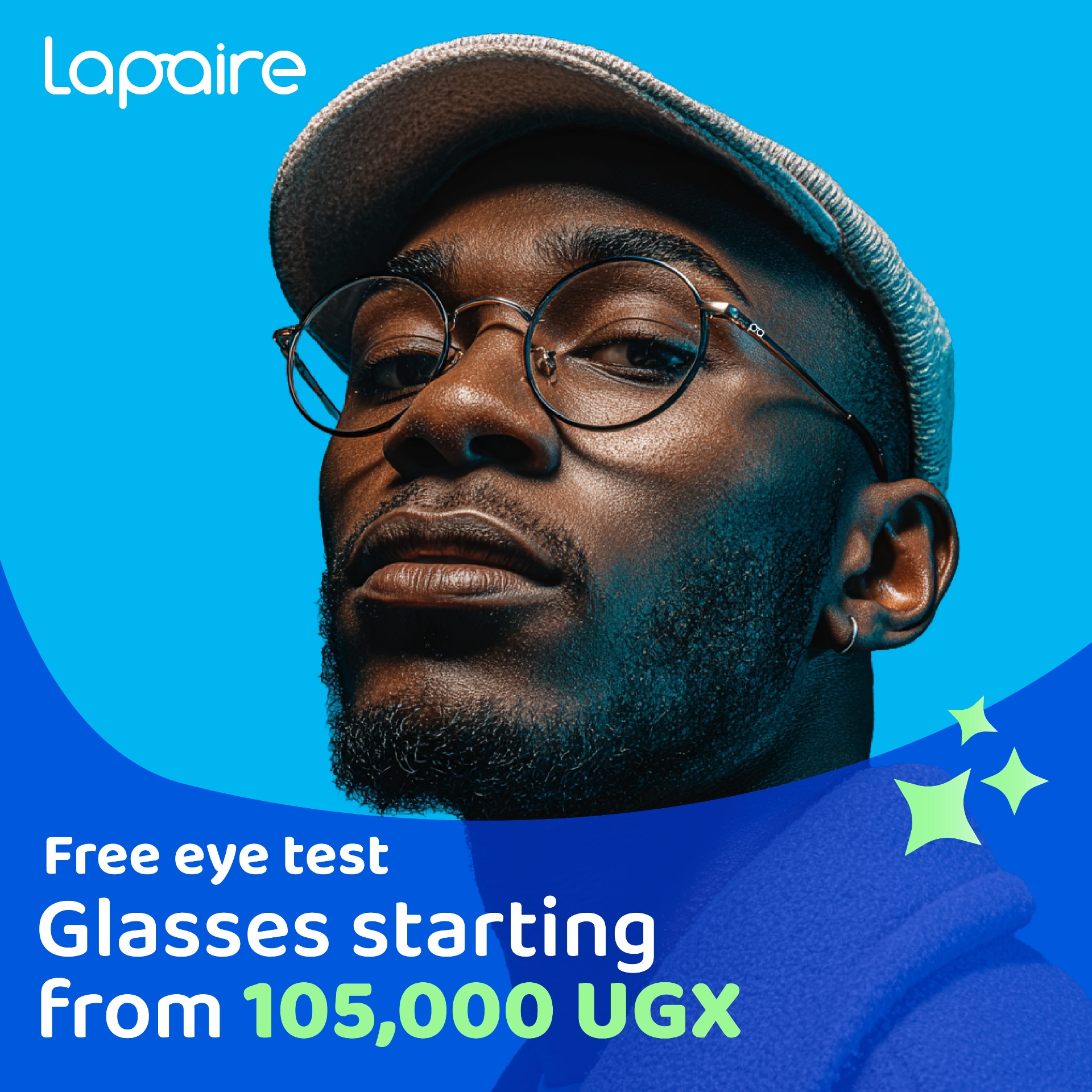 Lapaire glasses starting from 105,000 UGX with free eye test